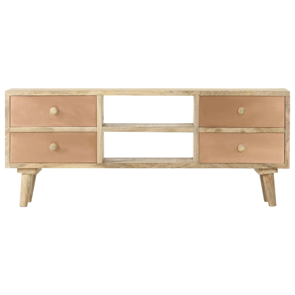 Meuble TV 110x30x45 cm Bois de manguier solide - XIOS