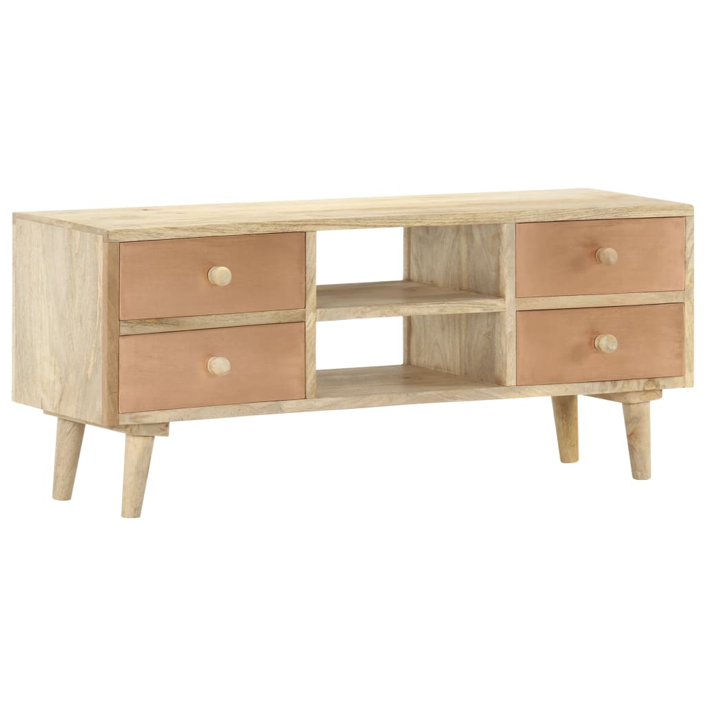 Meuble TV 110x30x45 cm Bois de manguier solide - XIOS