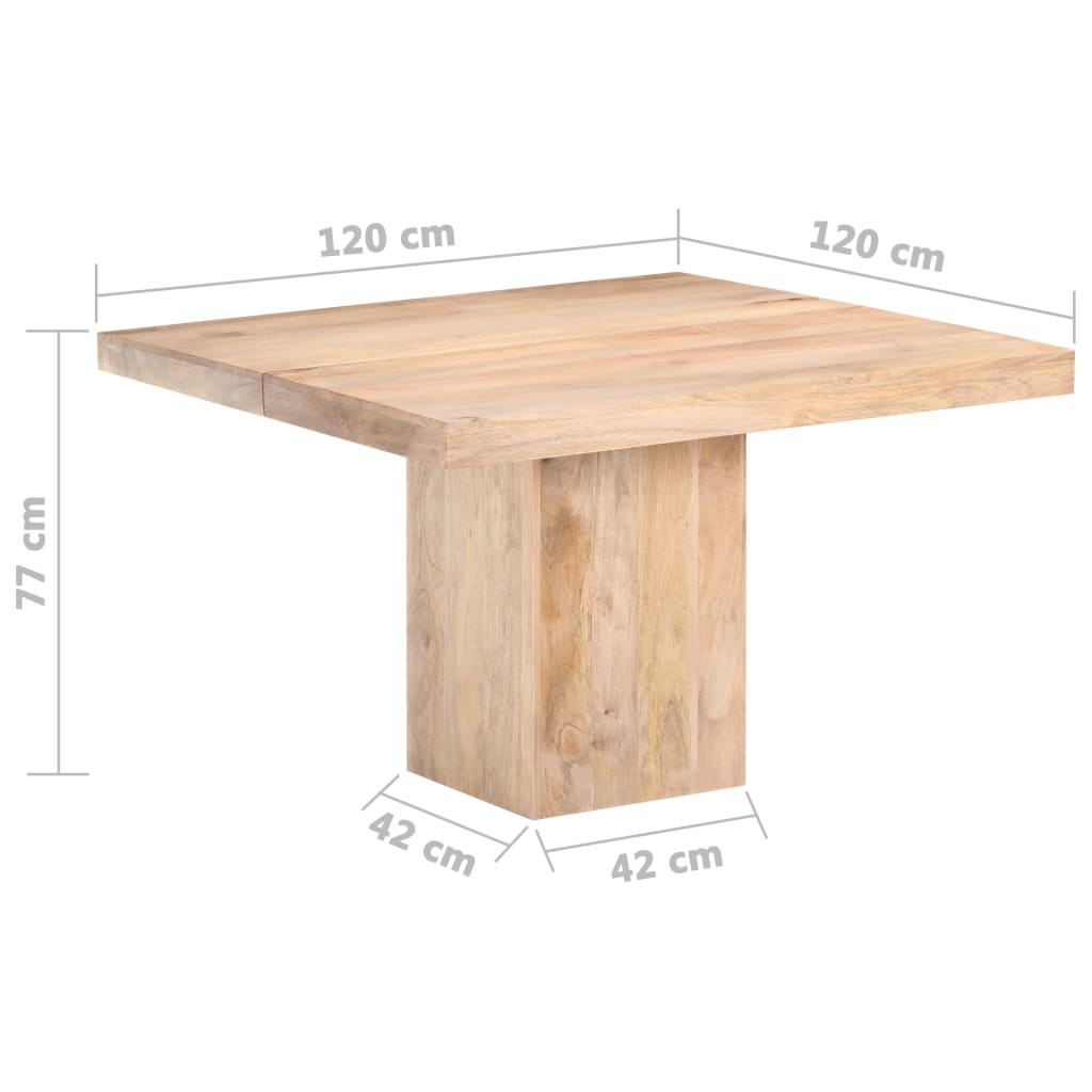 Table de salle à manger 120x120x77 cm Bois de manguier massif - XIOS