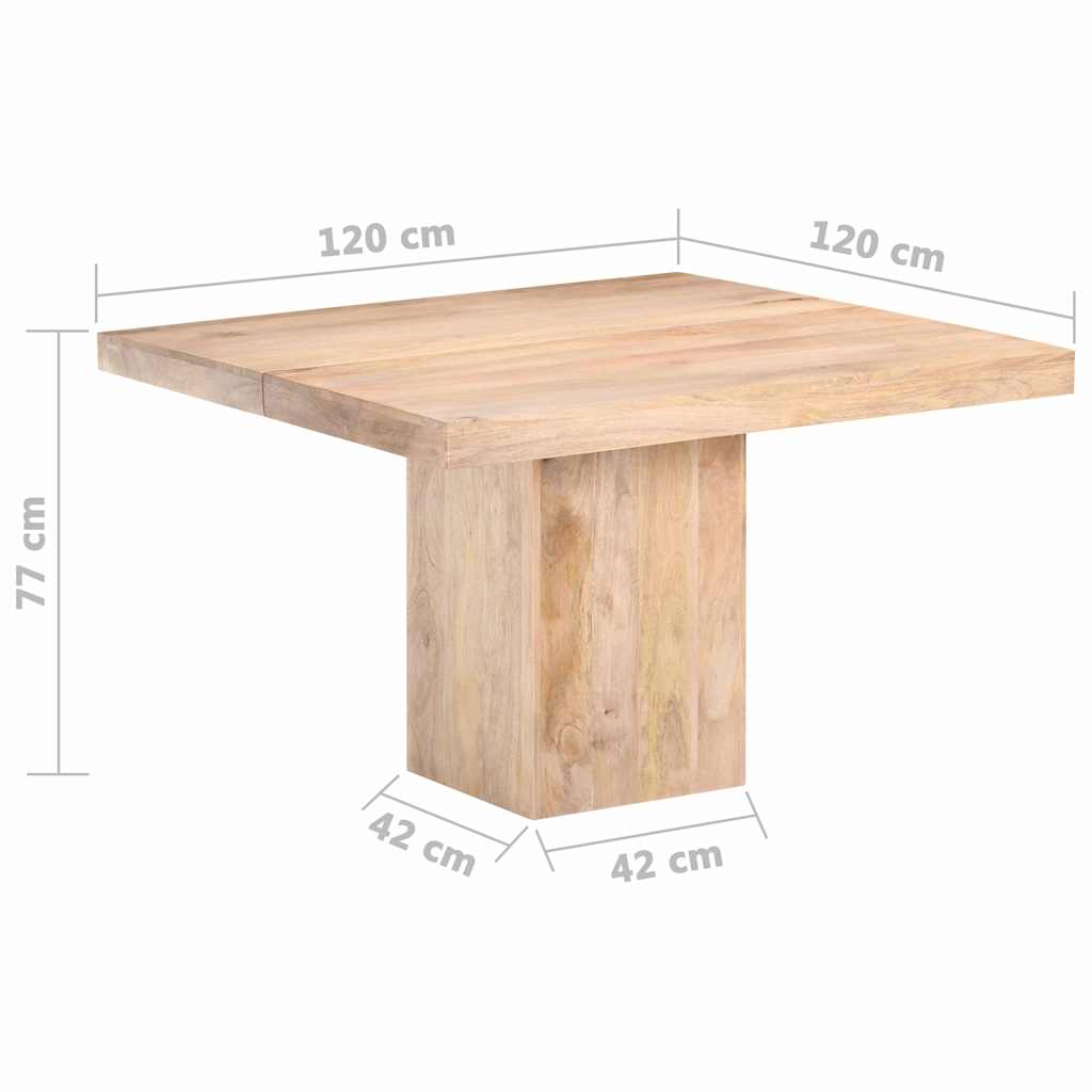 Table de salle à manger 120x120x77 cm Bois de manguier massif