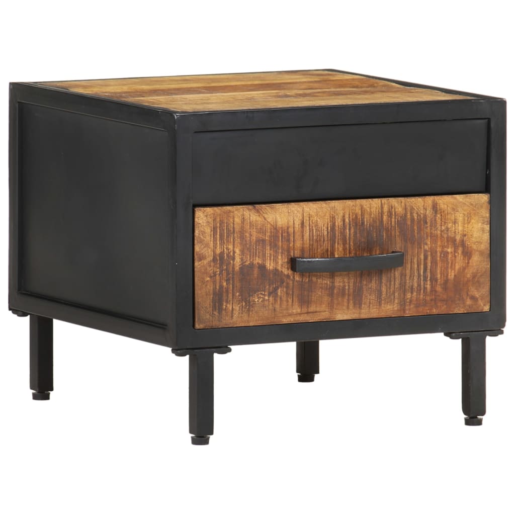 Table de chevet 40x40x35 cm Bois de manguier brut - XIOS