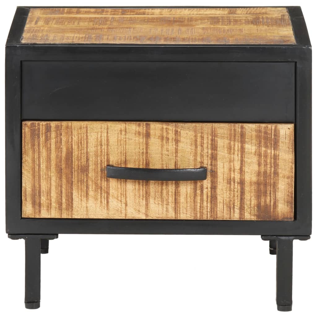 Table de chevet 40x40x35 cm Bois de manguier brut - XIOS
