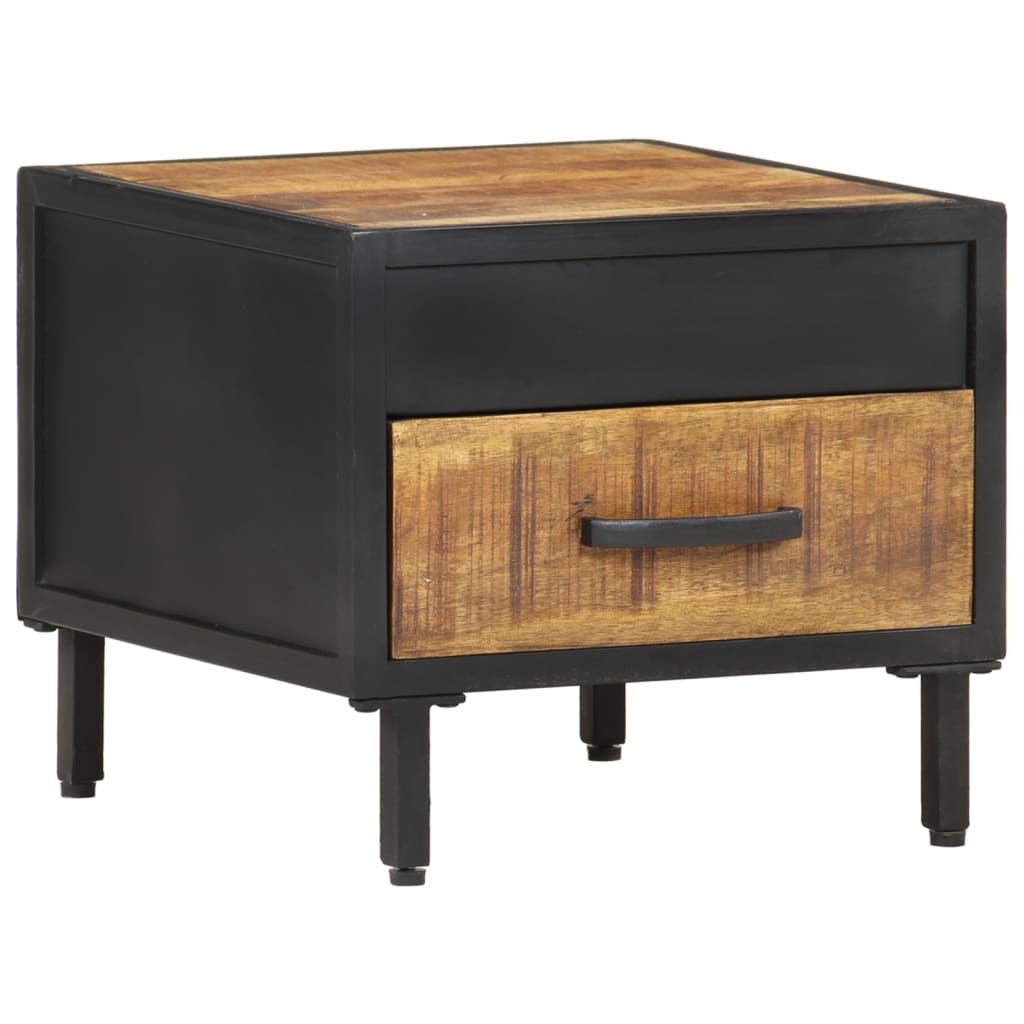 Table de chevet 40x40x35 cm Bois de manguier brut - XIOS