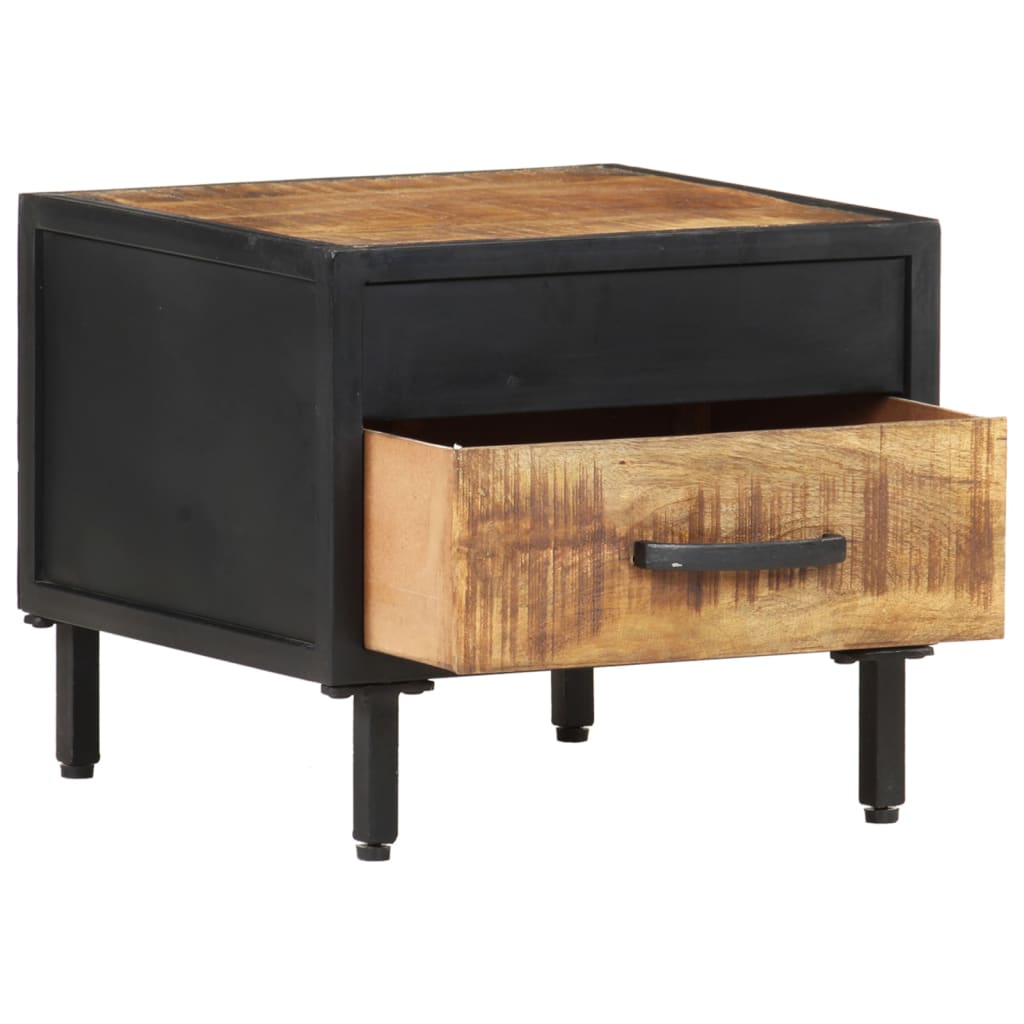 Table de chevet 40x40x35 cm Bois de manguier brut - XIOS