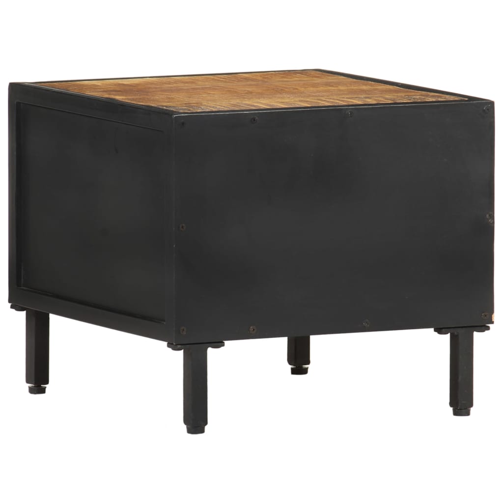 Table de chevet 40x40x35 cm Bois de manguier brut - XIOS