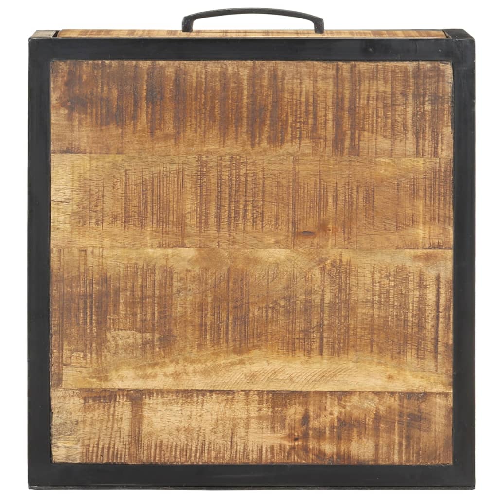 Table de chevet 40x40x35 cm Bois de manguier brut - XIOS