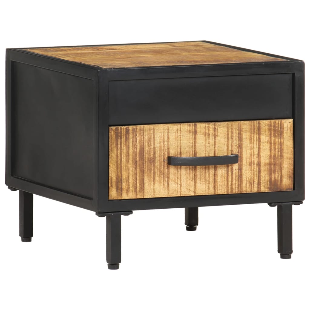 Table de chevet 40x40x35 cm Bois de manguier brut - XIOS