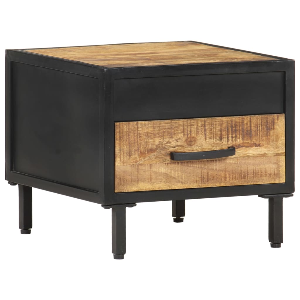 Table de chevet 40x40x35 cm Bois de manguier brut - XIOS