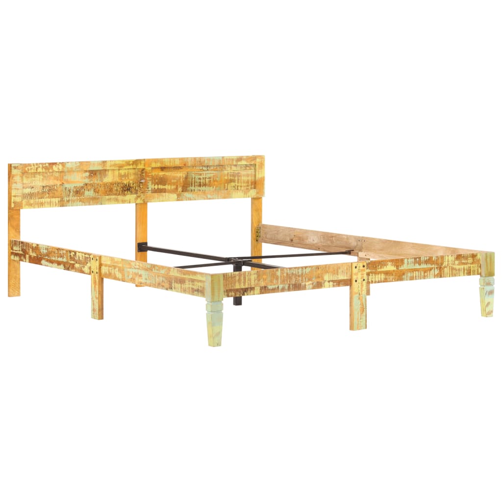 Cadre de lit sans matelas Bois de récupération massif 180x200cm - XIOS