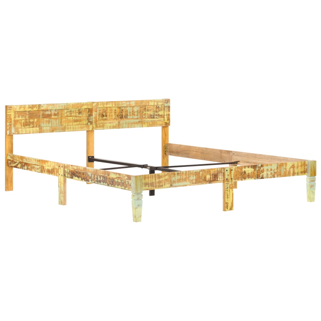 Cadre de lit sans matelas Bois de récupération massif 180x200cm - XIOS