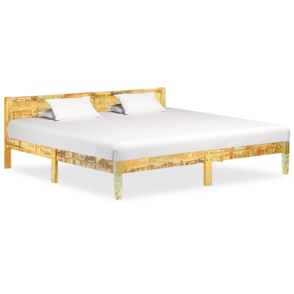 Cadre de lit sans matelas Bois de récupération massif 200x200cm - XIOS
