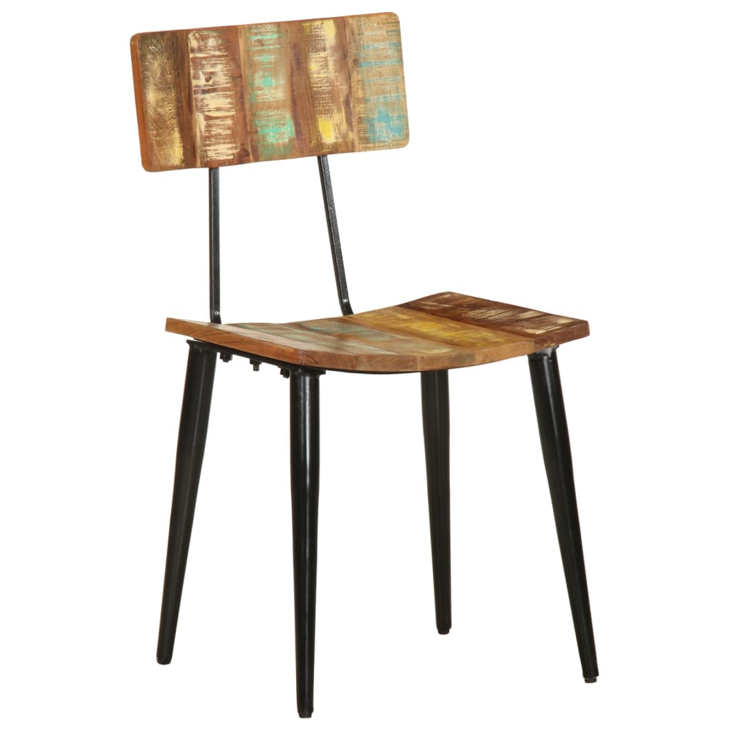 Chaises à manger lot de 2 bois de récupération solide - XIOS