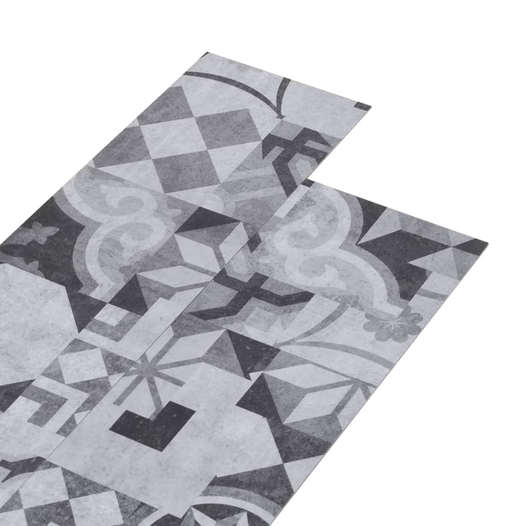 Planches de plancher PVC Non auto-adhésif 5,26 m²2mm Motif gris Tapis & revêtements de sol vidaXL