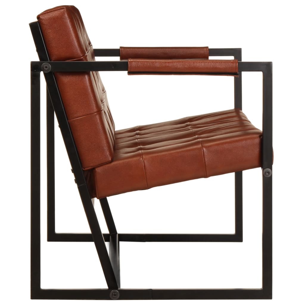 Canapé à 2 places Marron Cuir de chèvre véritable - XIOS