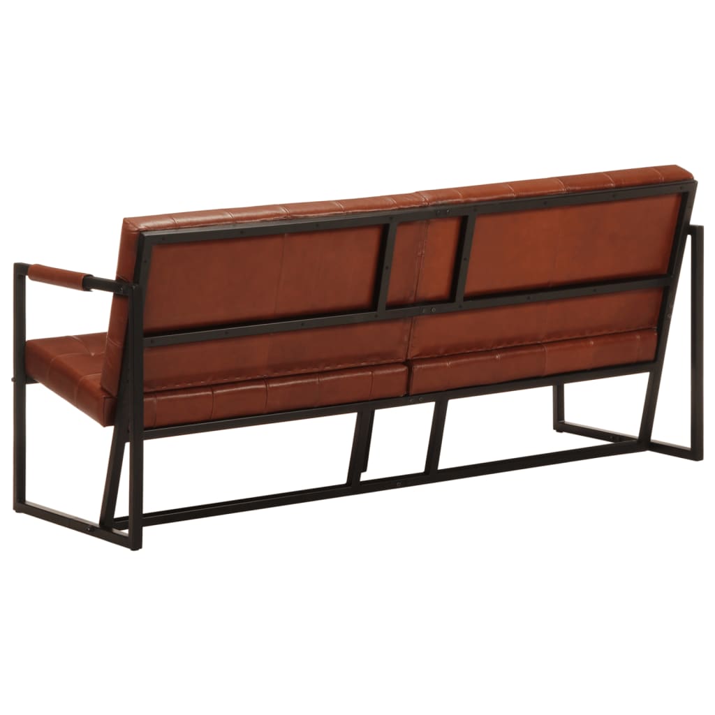 Canapé à 3 places Marron Cuir de chèvre véritable - XIOS