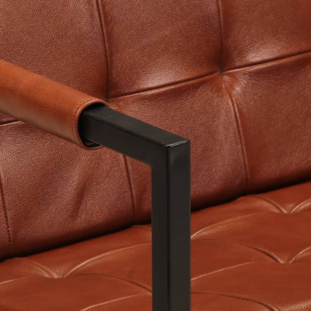 Canapé à 3 places Marron Cuir de chèvre véritable - XIOS