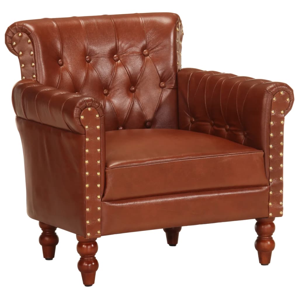 Fauteuil Marron Cuir de chèvre véritable - XIOS