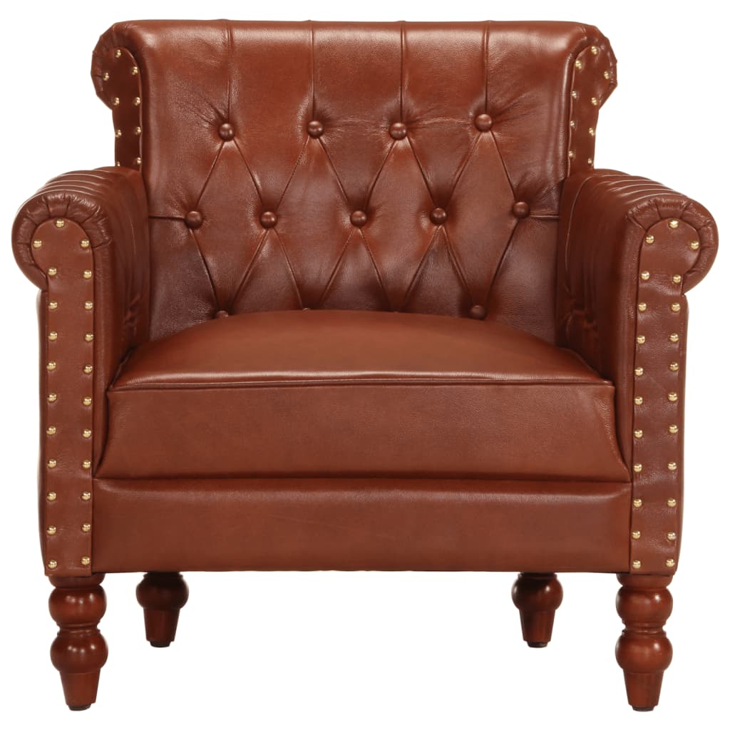 Fauteuil Marron Cuir de chèvre véritable - XIOS
