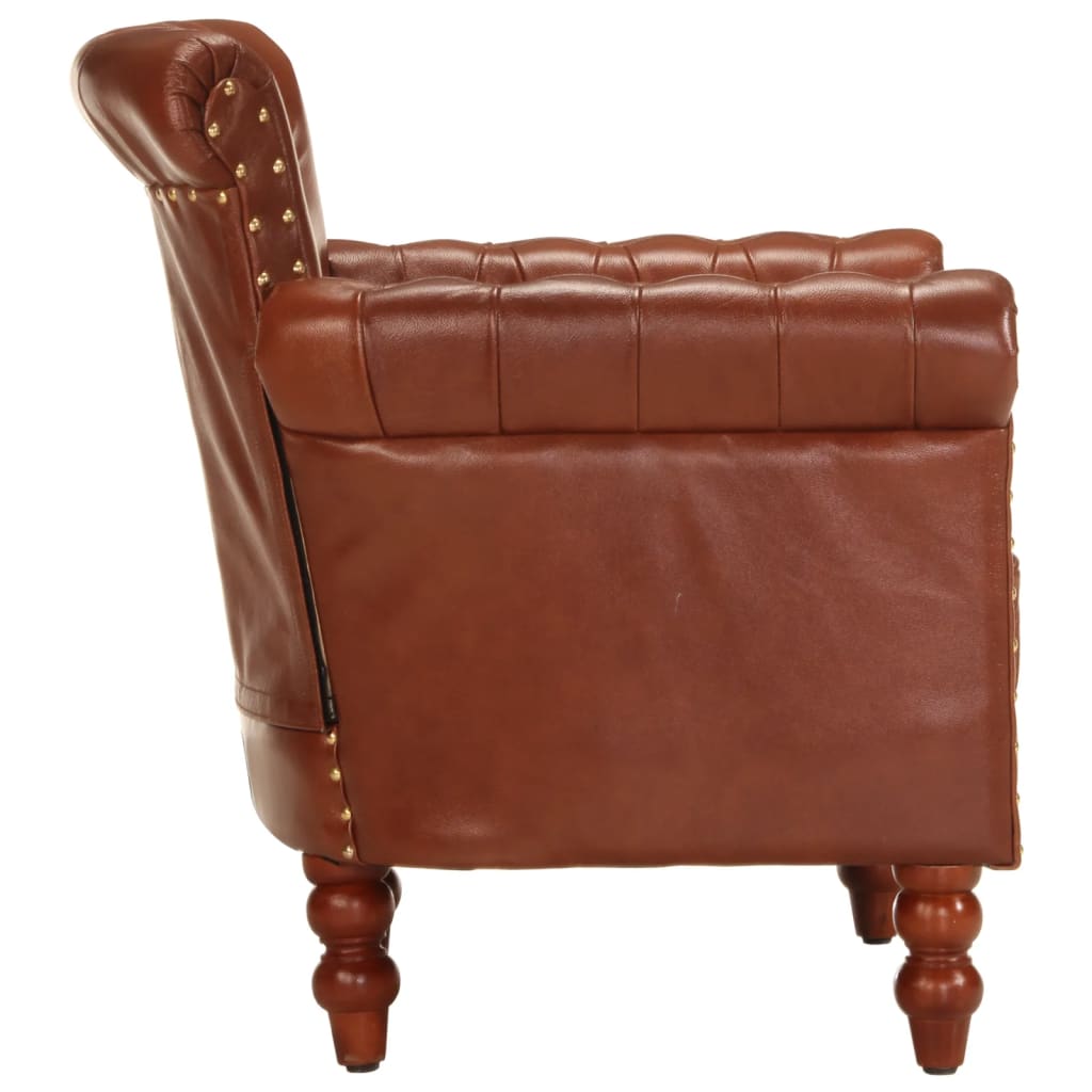 Fauteuil Marron Cuir de chèvre véritable - XIOS