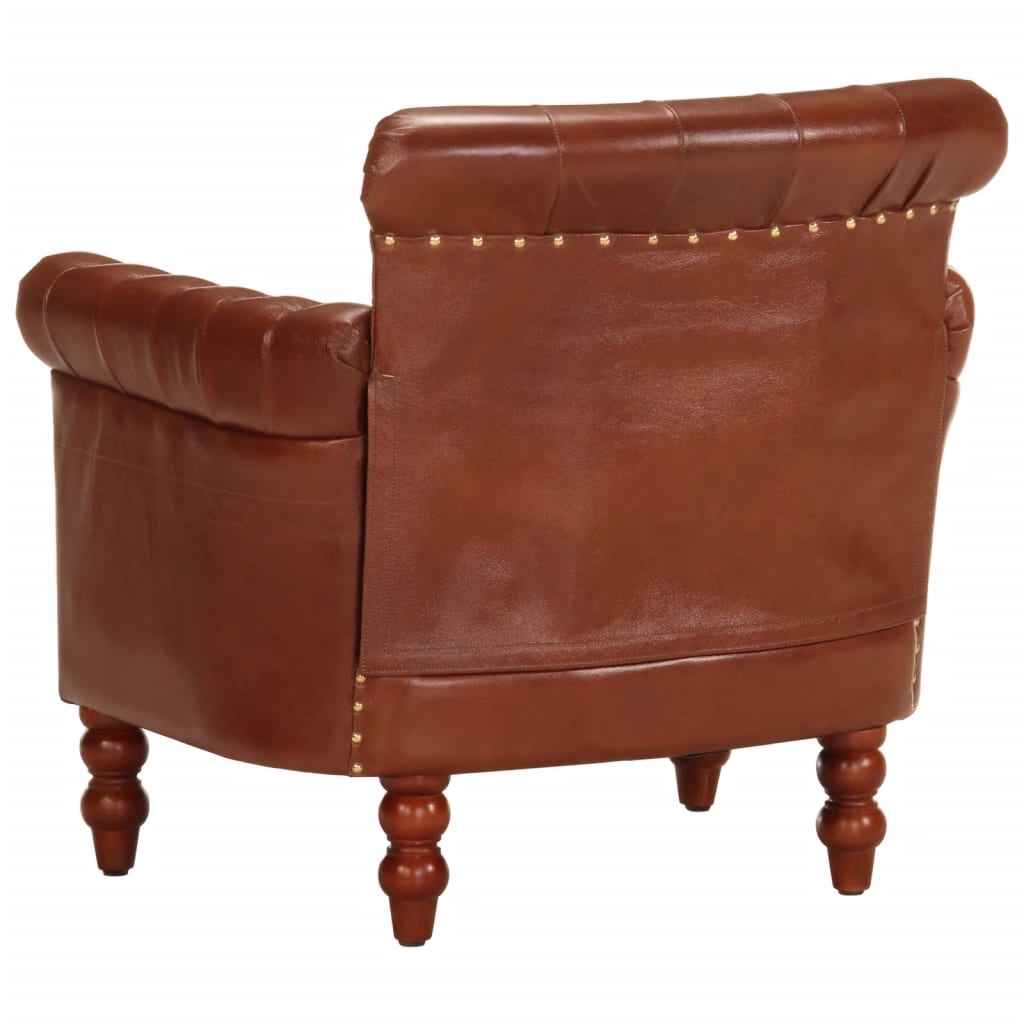 Fauteuil Marron Cuir de chèvre véritable - XIOS