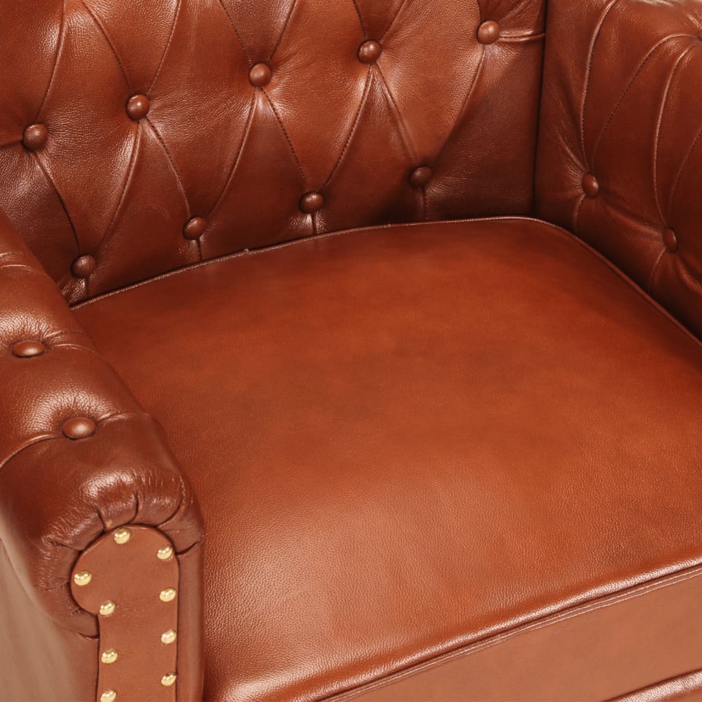 Fauteuil Marron Cuir de chèvre véritable - XIOS