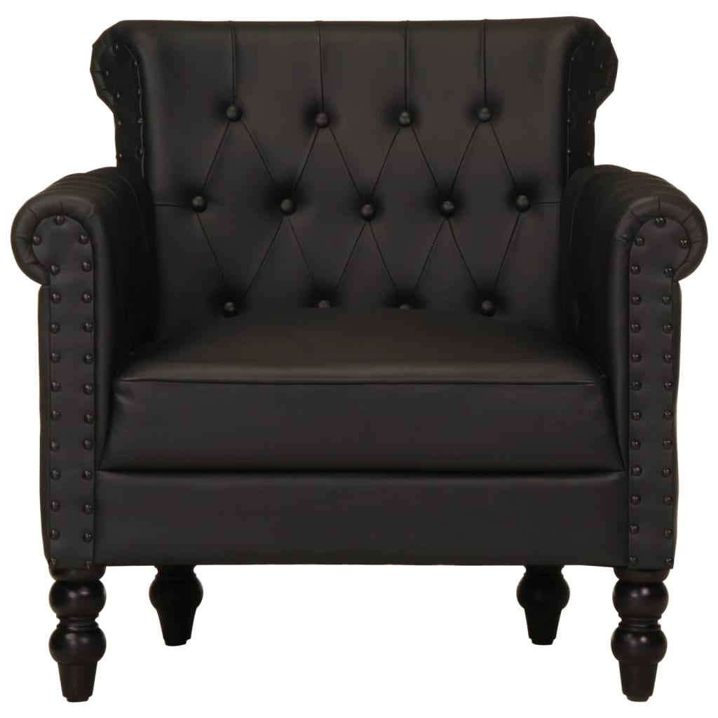 Fauteuil Noir Cuir de chèvre véritable - XIOS