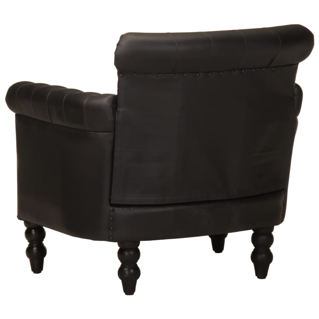 Fauteuil Noir Cuir de chèvre véritable - XIOS