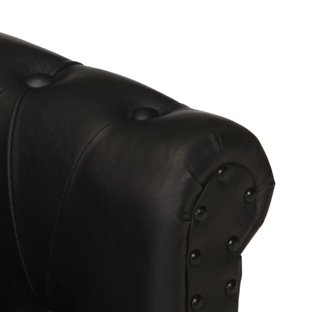 Fauteuil Noir Cuir de chèvre véritable - XIOS