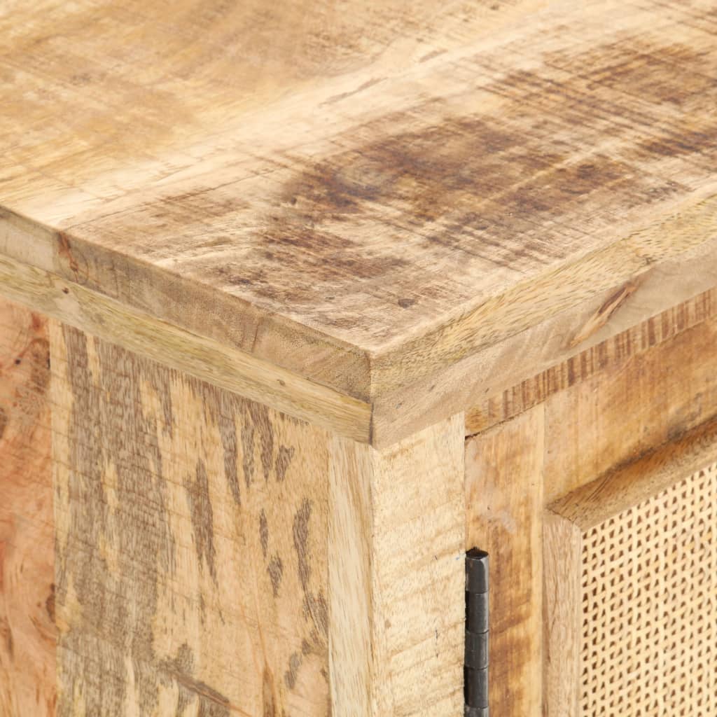 Table basse 90x50x35 cm Bois de manguier et canne naturelle - XIOS