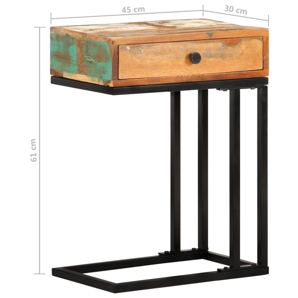 Table d'appoint en U 45x30x61 cm Bois de récupération massif - XIOS