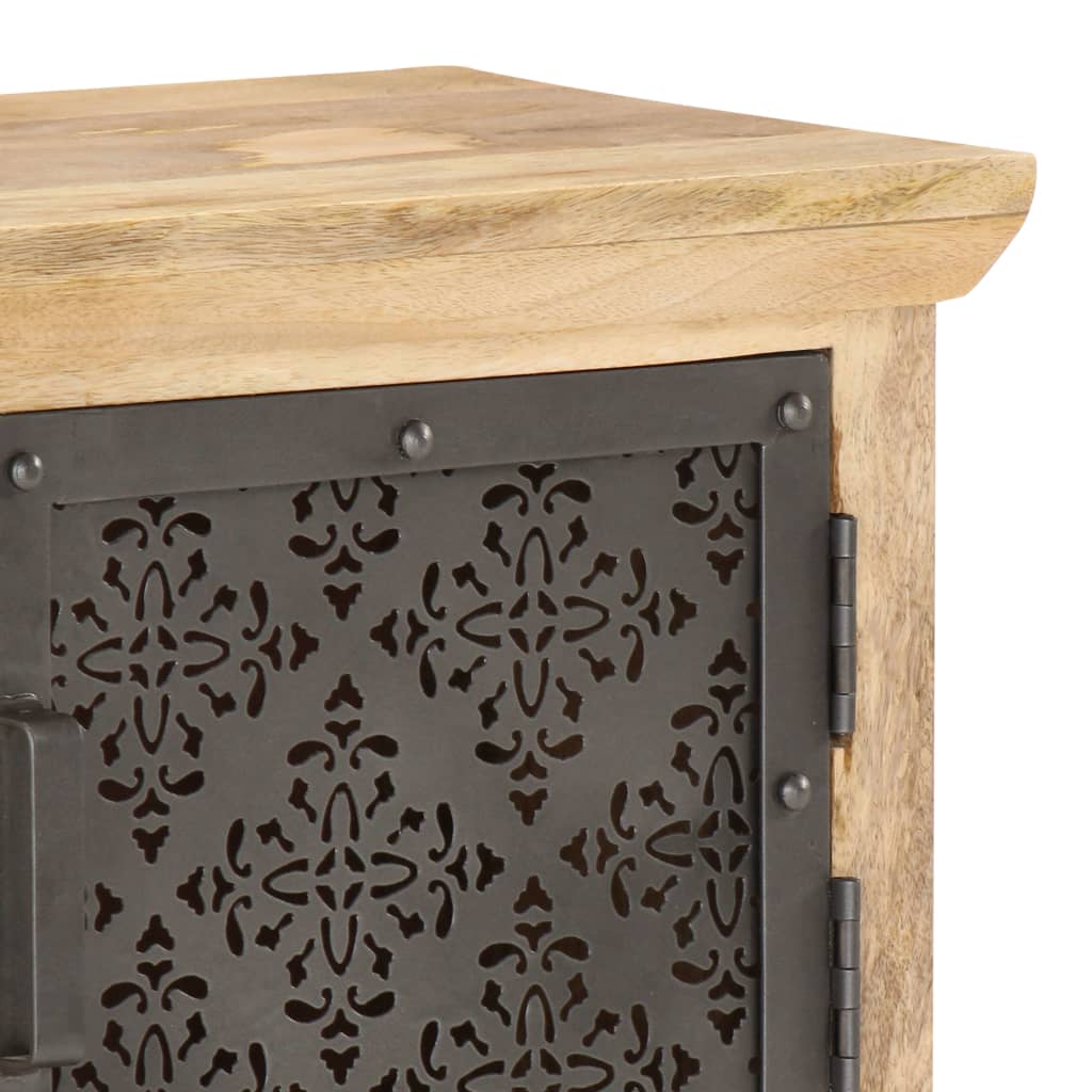 Meuble TV avec portes en acier 120x30x40 cm Bois de manguier - XIOS