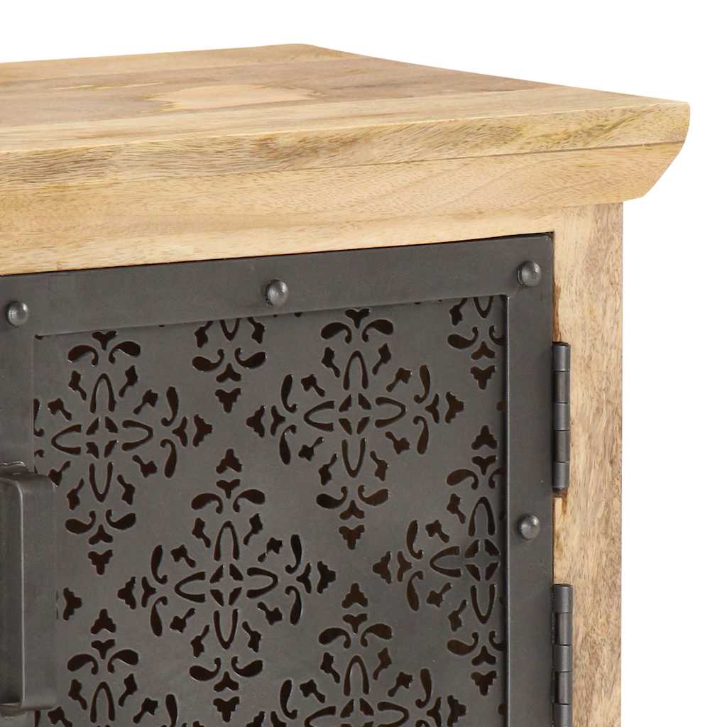 Meuble TV avec portes en acier 120x30x40 cm Bois de manguier