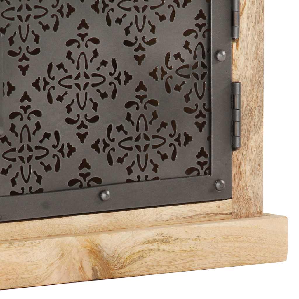 Meuble TV avec portes en acier 120x30x40 cm Bois de manguier