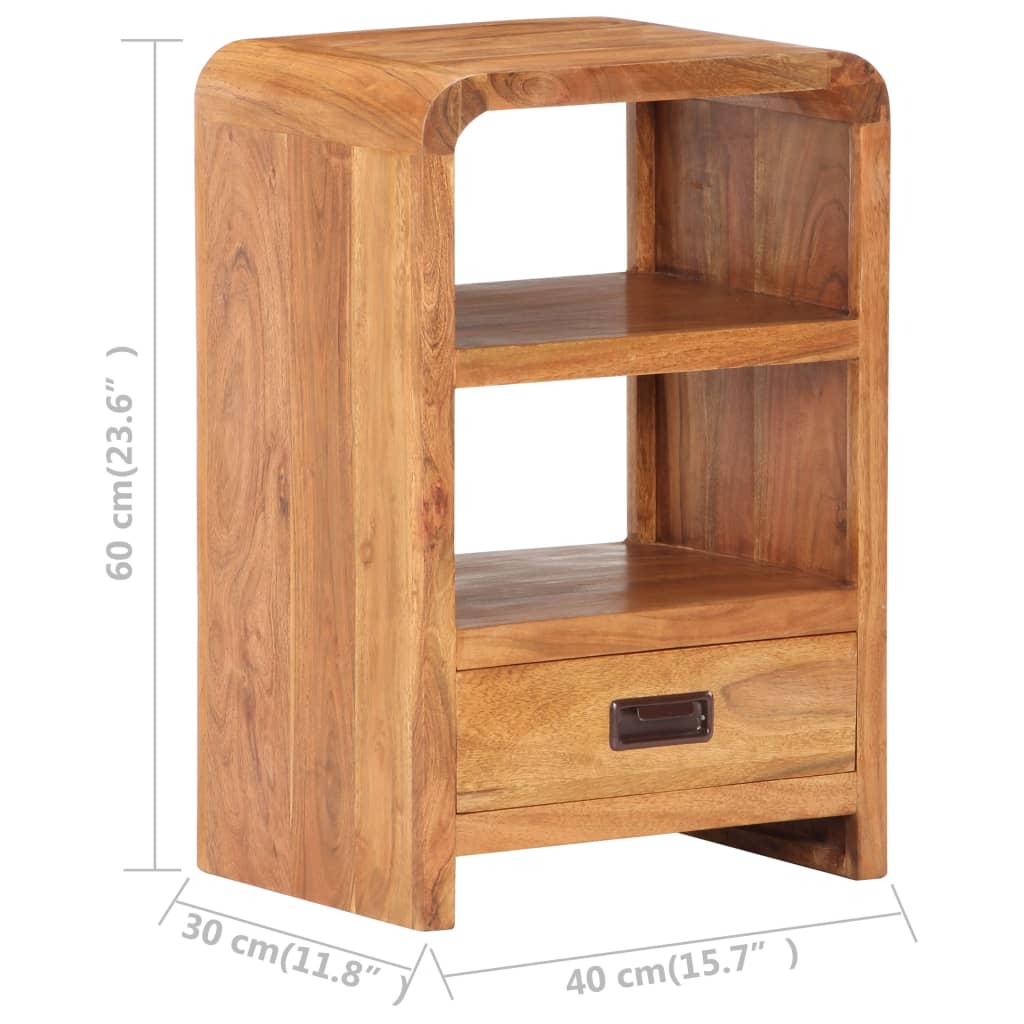 Table de chevet 40x30x60 cm Bois acacia massif et finition miel - XIOS