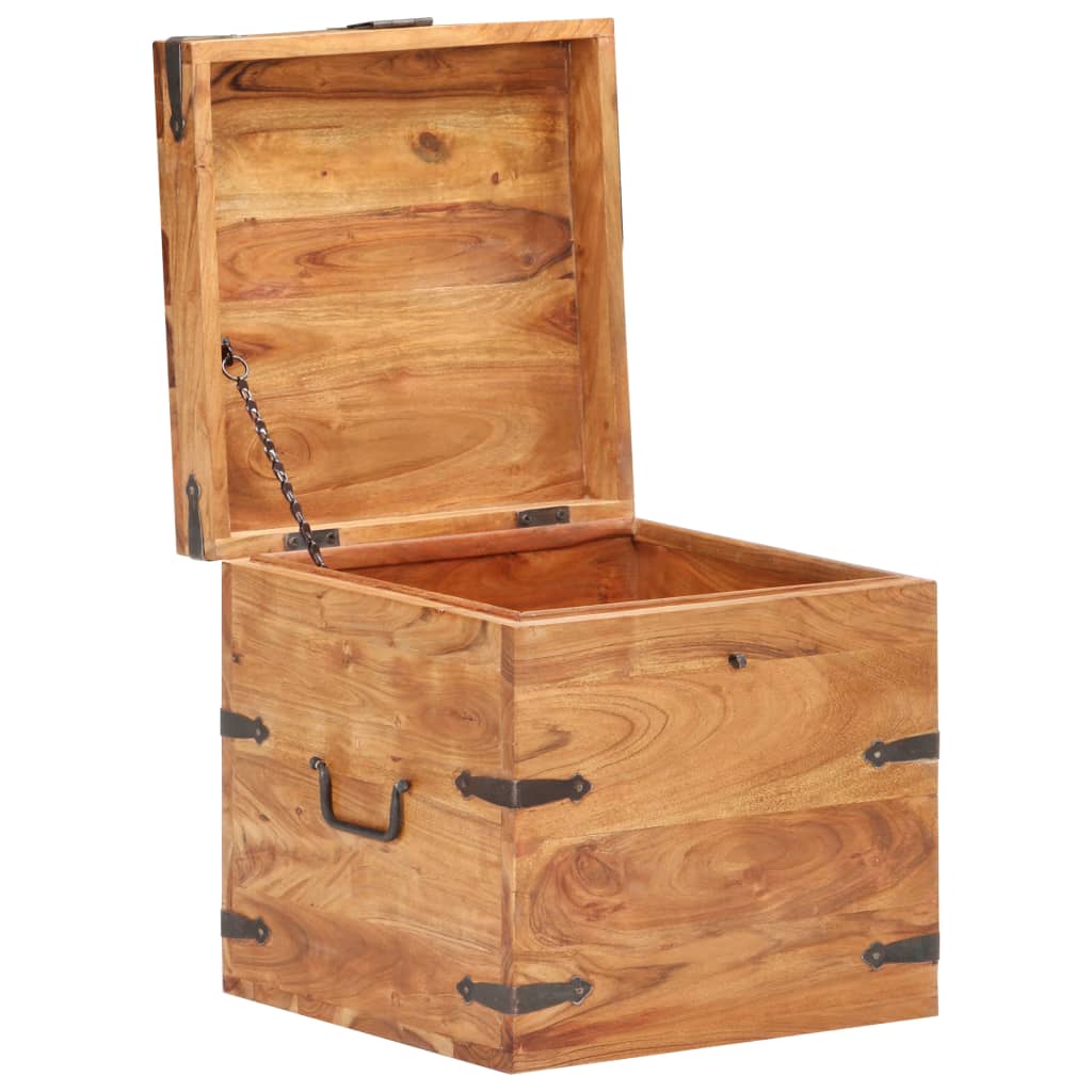 Coffre 40x40x40 cm bois d'acacia solide - XIOS