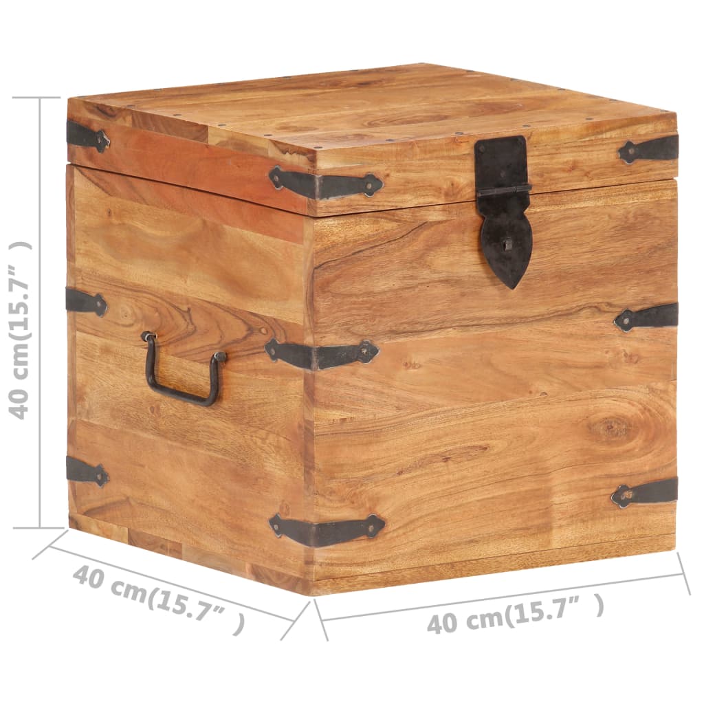 Coffre 40x40x40 cm bois d'acacia solide - XIOS