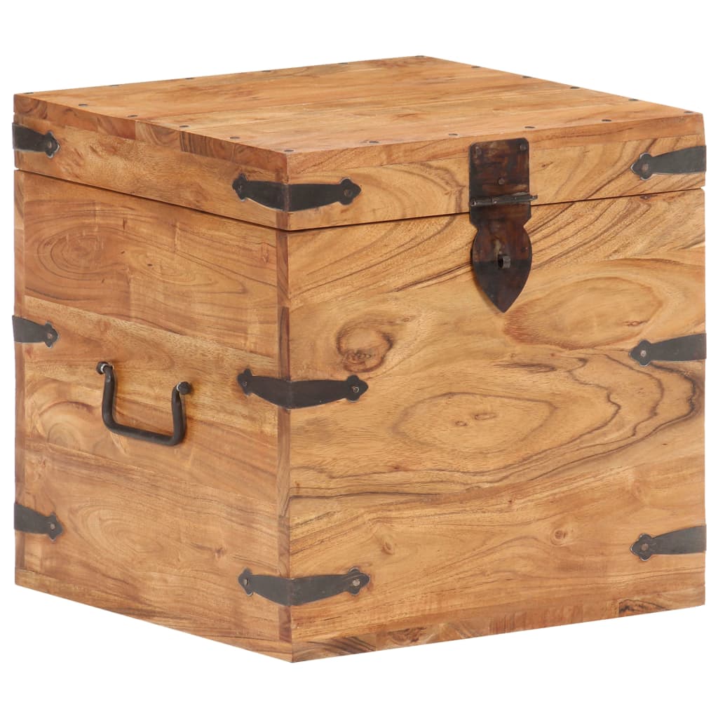 Coffre 40x40x40 cm bois d'acacia solide - XIOS