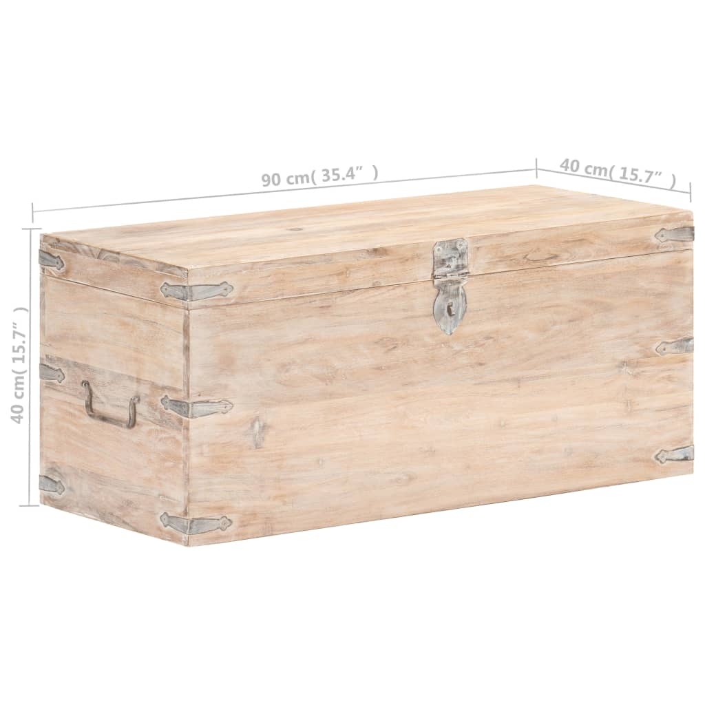 Coffre 90x40x40 cm Bois d'acacia solide - XIOS