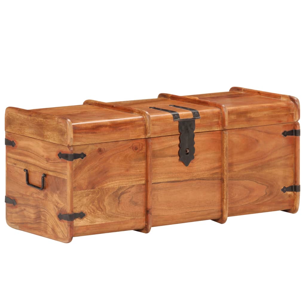 Coffre de rangement 90x40x40 cm Bois d'acacia solide - XIOS
