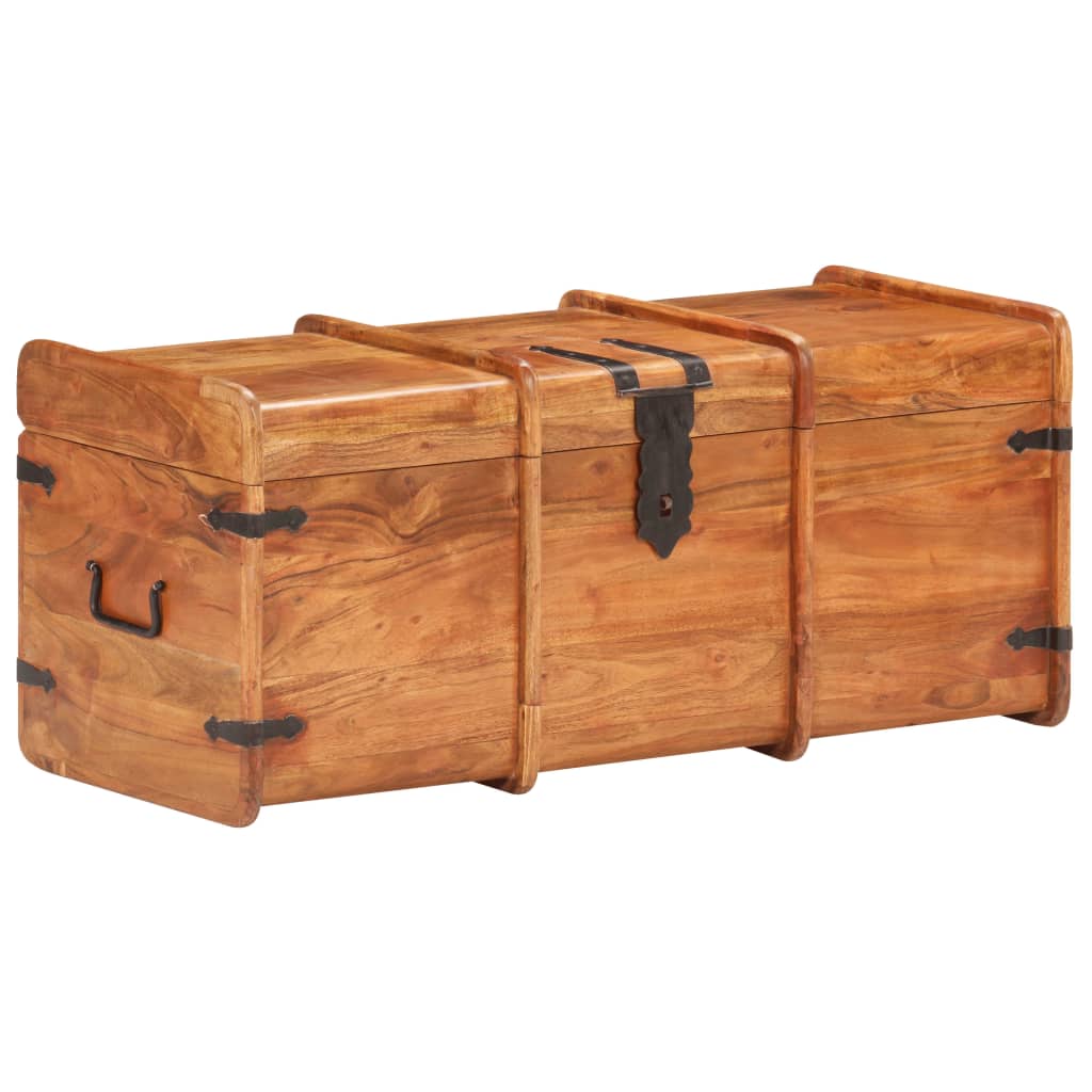 Coffre de rangement 90x40x40 cm Bois d'acacia solide - XIOS