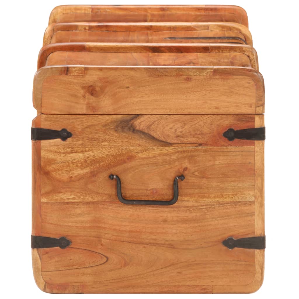 Coffre de rangement 90x40x40 cm Bois d'acacia solide - XIOS