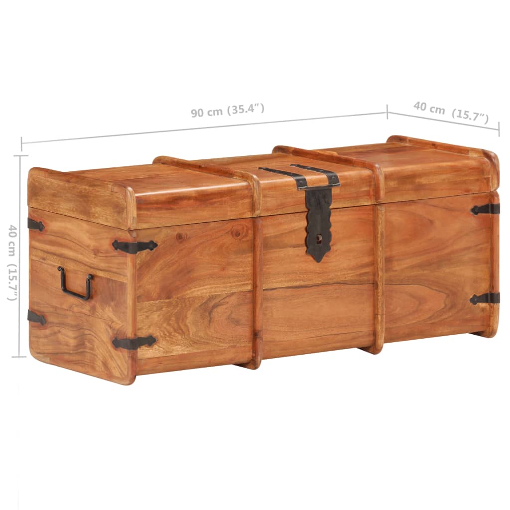 Coffre de rangement 90x40x40 cm Bois d'acacia solide - XIOS