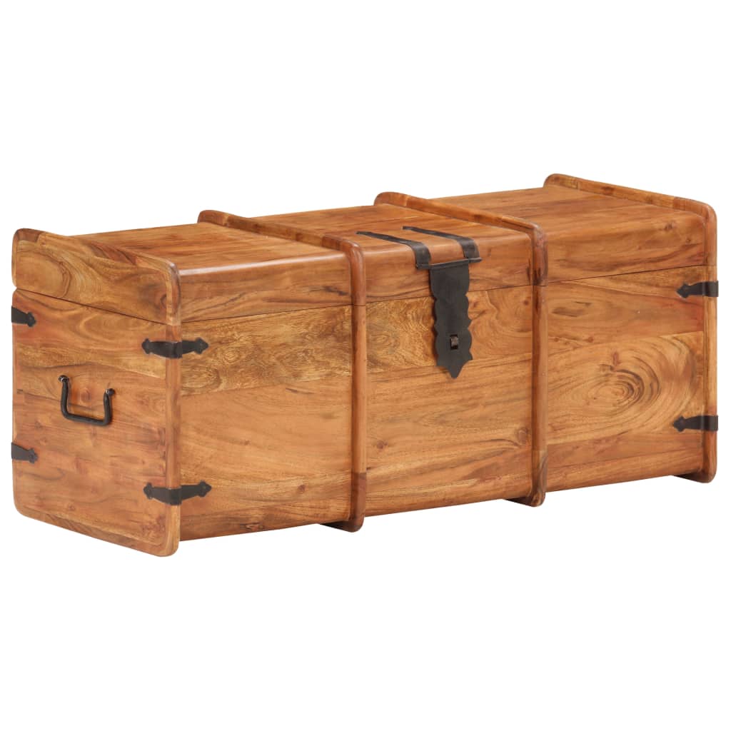 Coffre de rangement 90x40x40 cm Bois d'acacia solide - XIOS