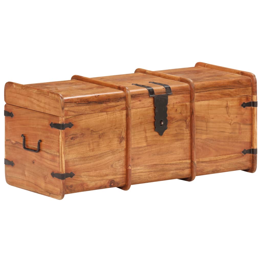 Coffre de rangement 90x40x40 cm Bois d'acacia solide - XIOS