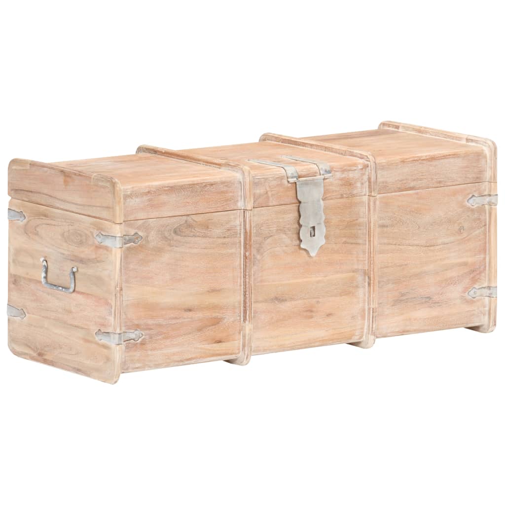 Coffre de rangement 90x40x40 cm bois d'acacia solide - XIOS