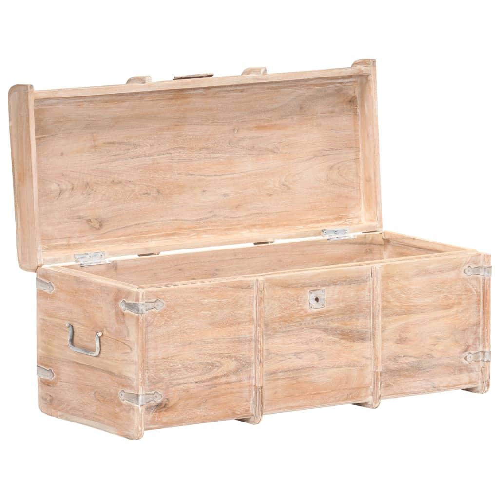 Coffre de rangement 90x40x40 cm bois d'acacia solide - XIOS