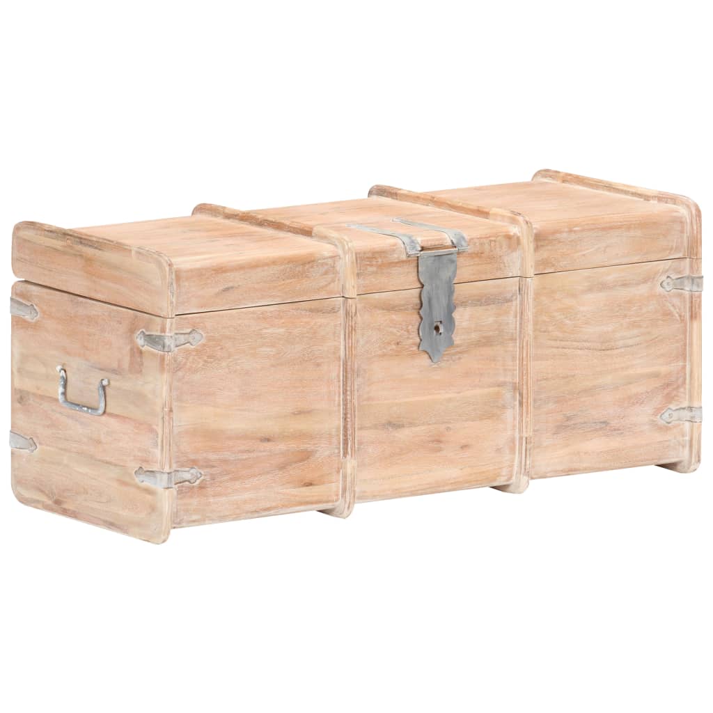 Coffre de rangement 90x40x40 cm bois d'acacia solide - XIOS
