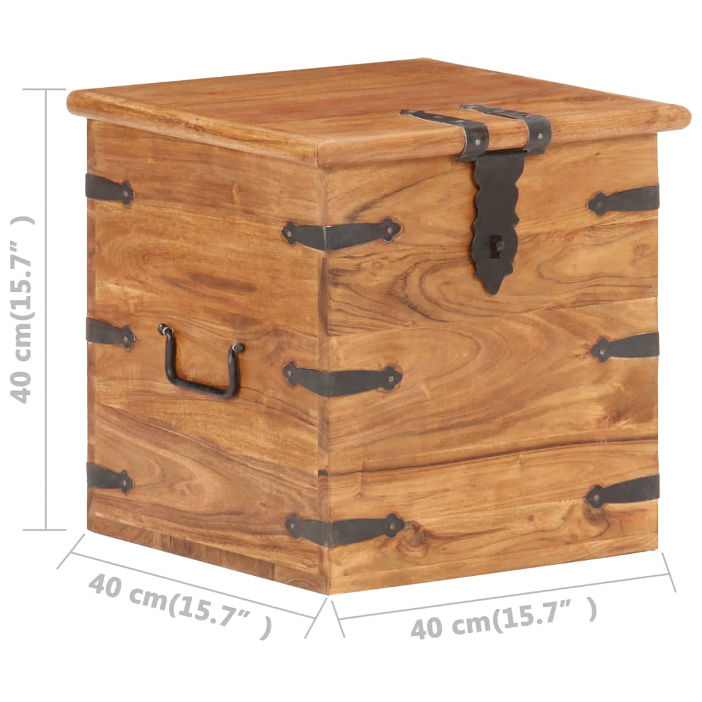 Coffre 40x40x40 cm Bois d'acacia solide - XIOS