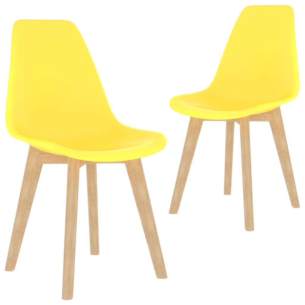 Chaises à manger lot de 2 jaune plastique - XIOS