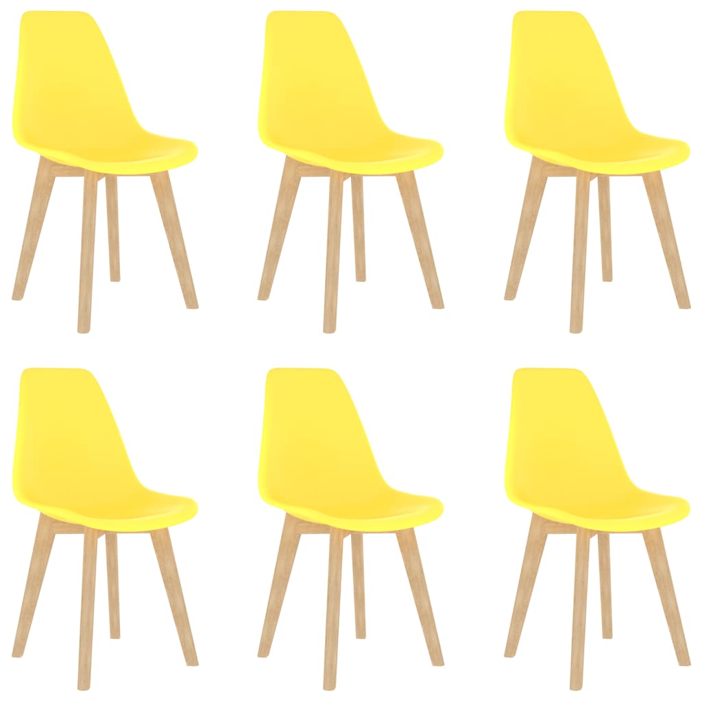 Chaises à manger lot de 6 jaune plastique - XIOS